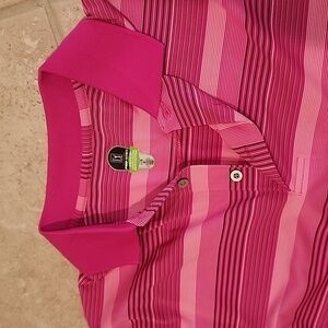 Pga Tour Pro Series Golf Shirt, Adult Large, Color Pink, Short Sleeve, Collared